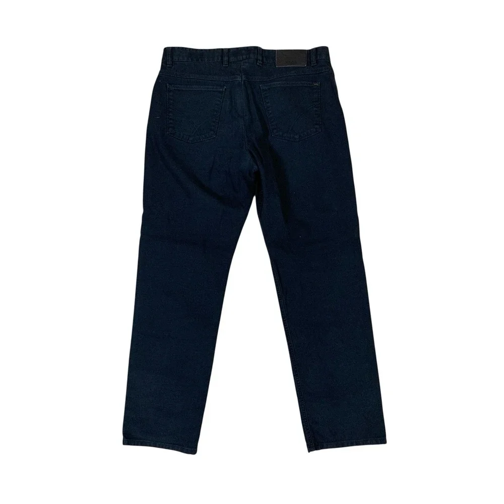 Brax Cooper Fancy Navy Straight Leg Pants 34x32 Regular Fit Classic